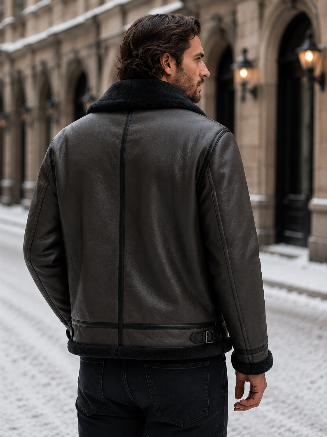 Veste aviateur homme cuir classique hiver coupe iconique