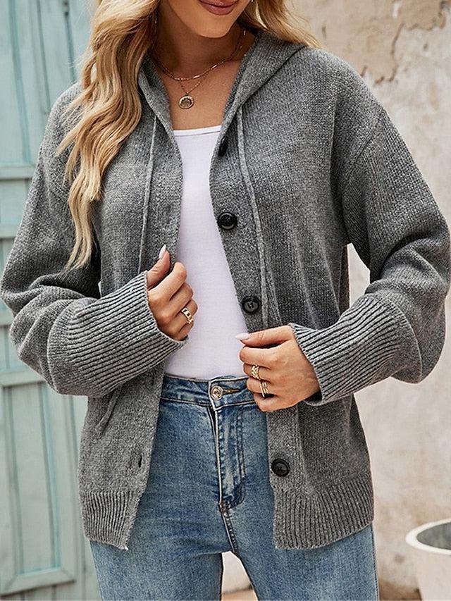 Sweat à capuche femme uni coton confortable quotidien décontracté