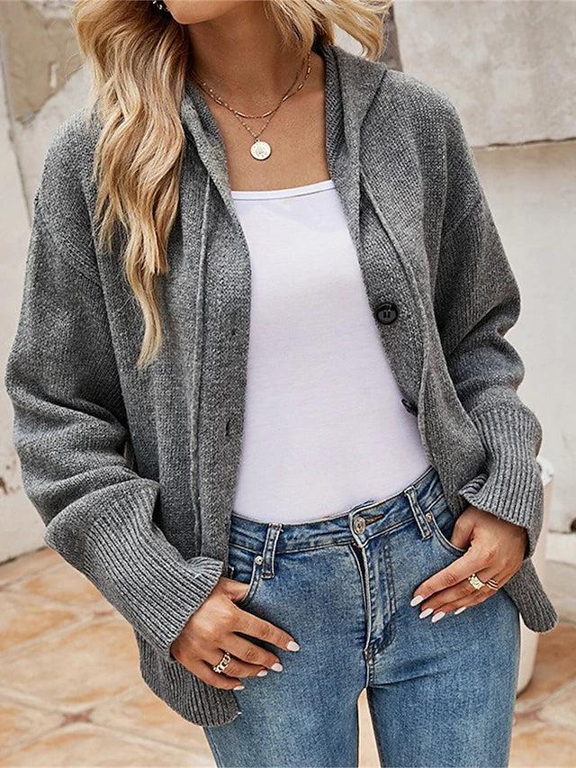 Sweat à capuche femme uni coton confortable quotidien décontracté