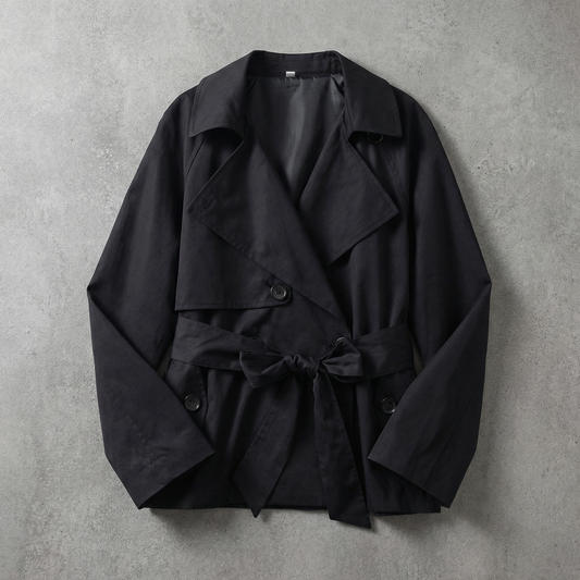 Women's Double-Breasted Belted Cotton Trench Coat