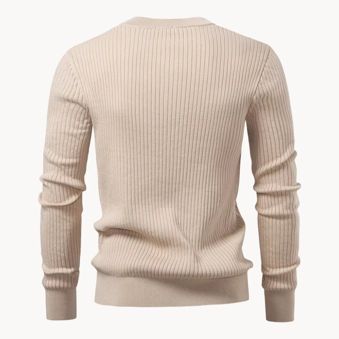 Pull homme col rond boutonné usage quotidien confort smart