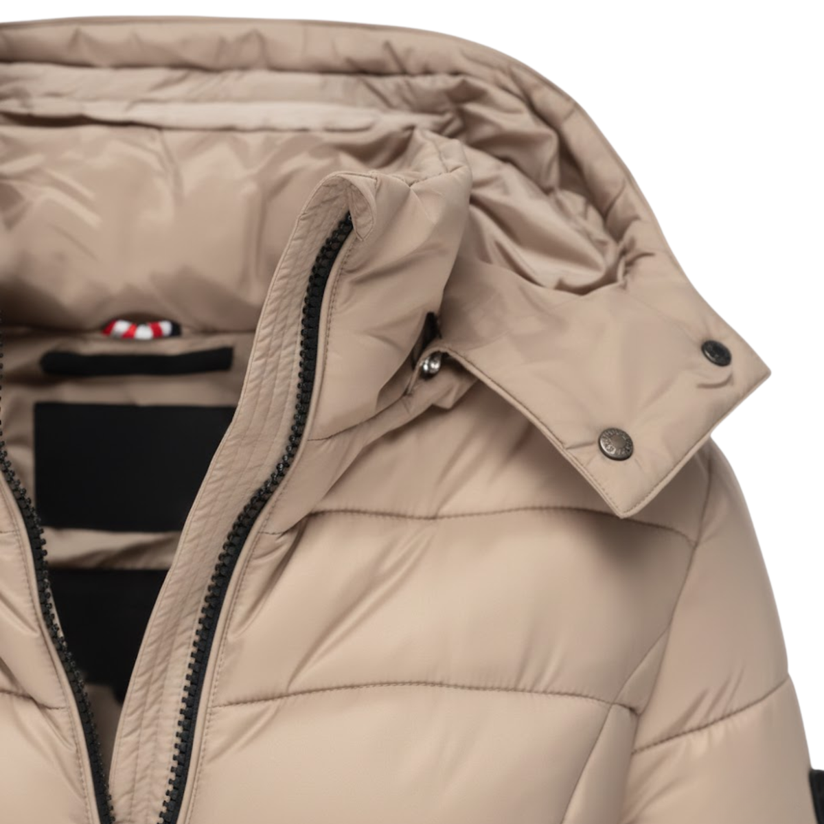 Parka acolchada de largo medio para mujer, con capucha y corte ajustado, ideal para el invierno