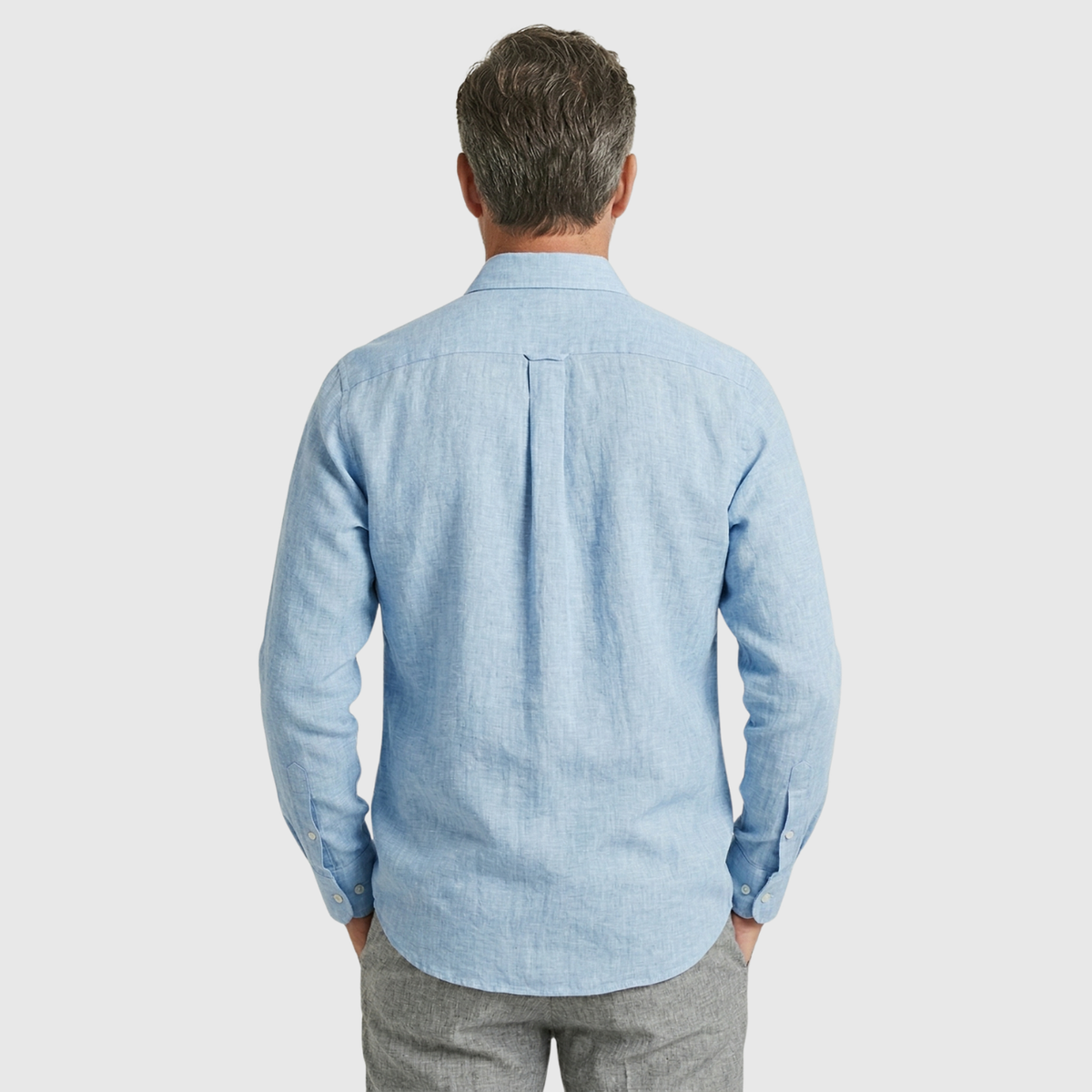 Camisa ligera y transpirable de lino para hombre, de manga larga, para verano
