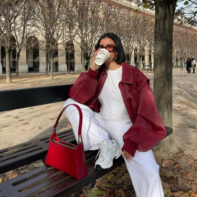 Dámská oversized bomber bunda v trendy ležérním stylu