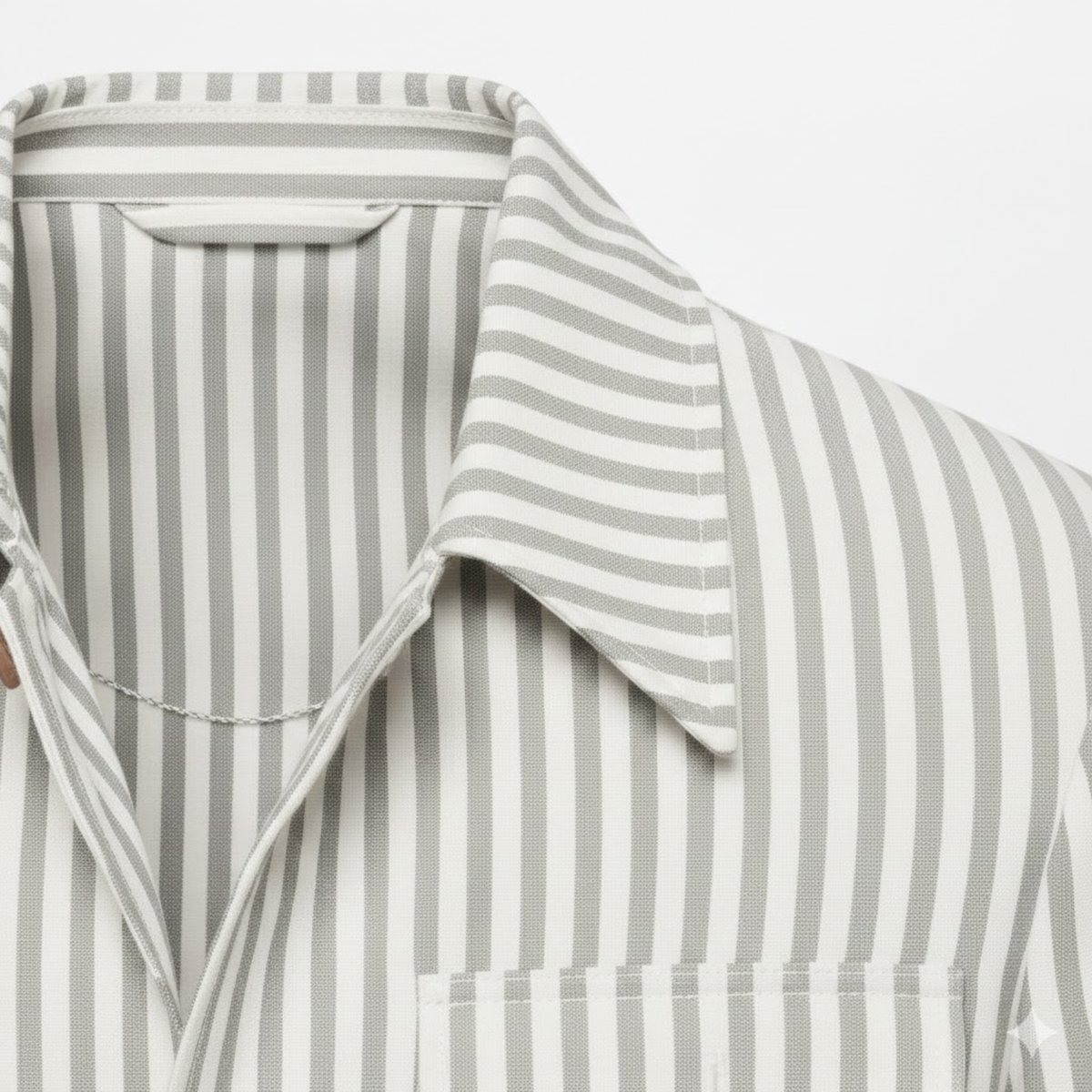 Chaqueta sahariana para hombre, a rayas, con cinturón y cuatro bolsillos de parche