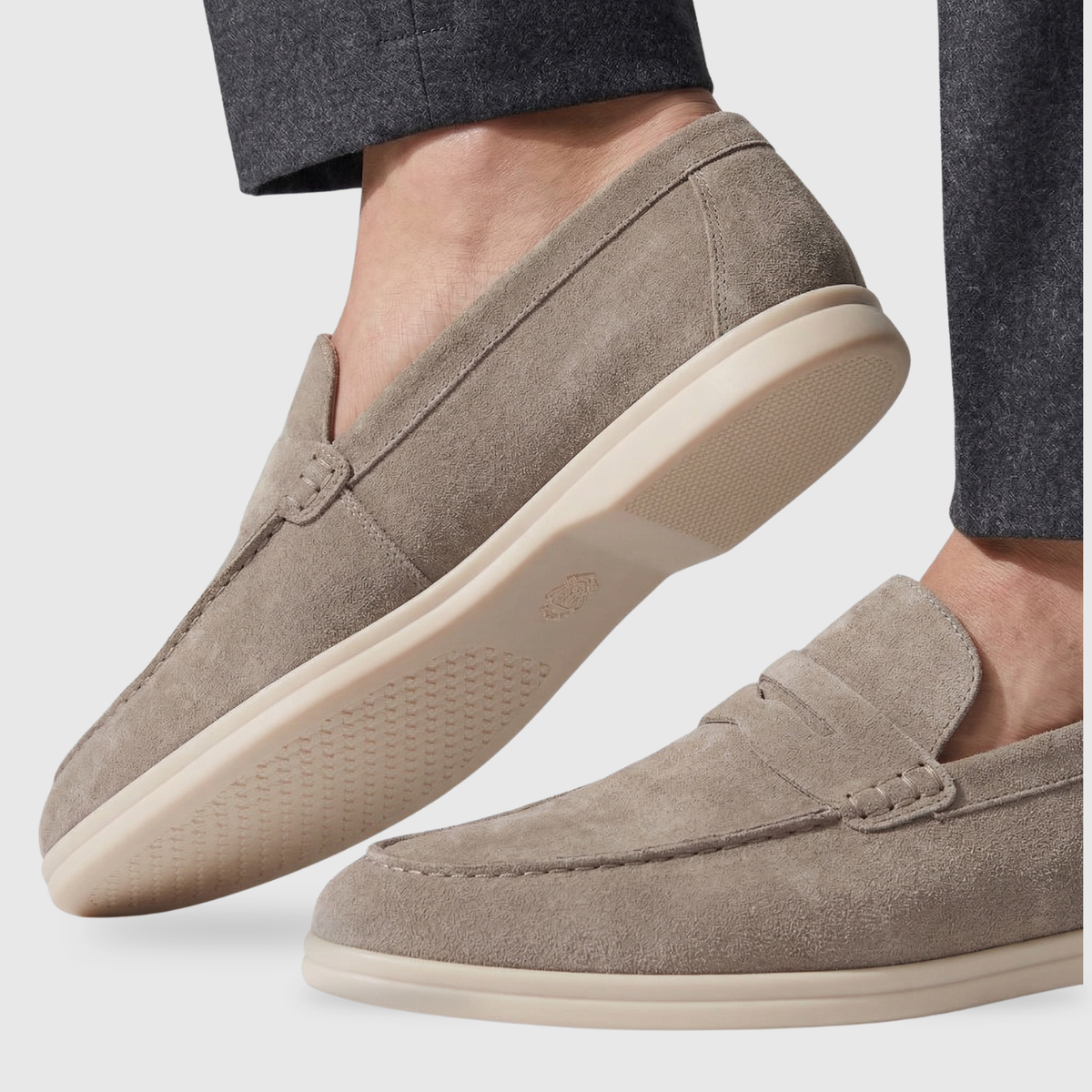 Men's Suede Slip-On Loafers with Flexible Sole, Smart Casual Style