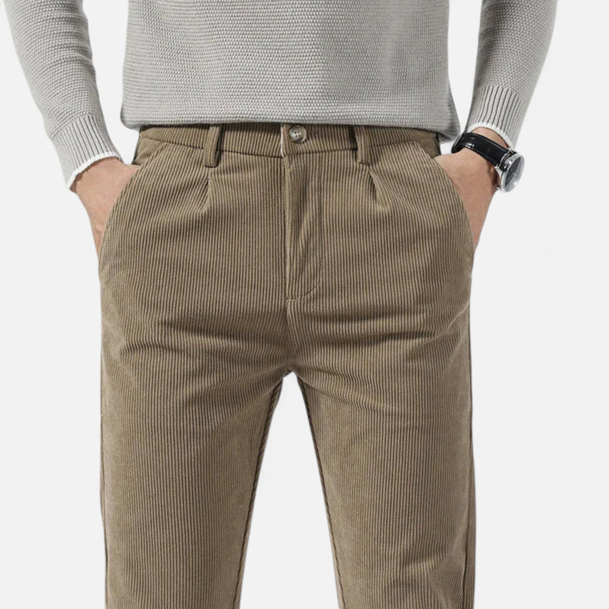 Men's corduroy trousers, classic fit, elegant comfort
