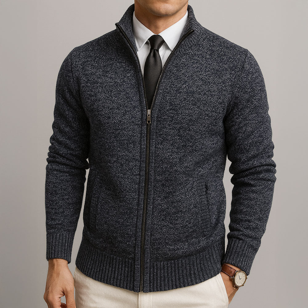Cardigan homme laine premium coupe ajustée raffiné hiver