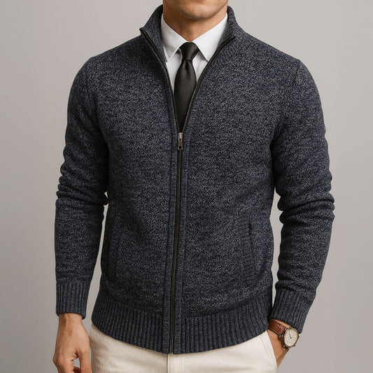 Cardigan da uomo in lana premium, dal taglio aderente e raffinato, per l’inverno