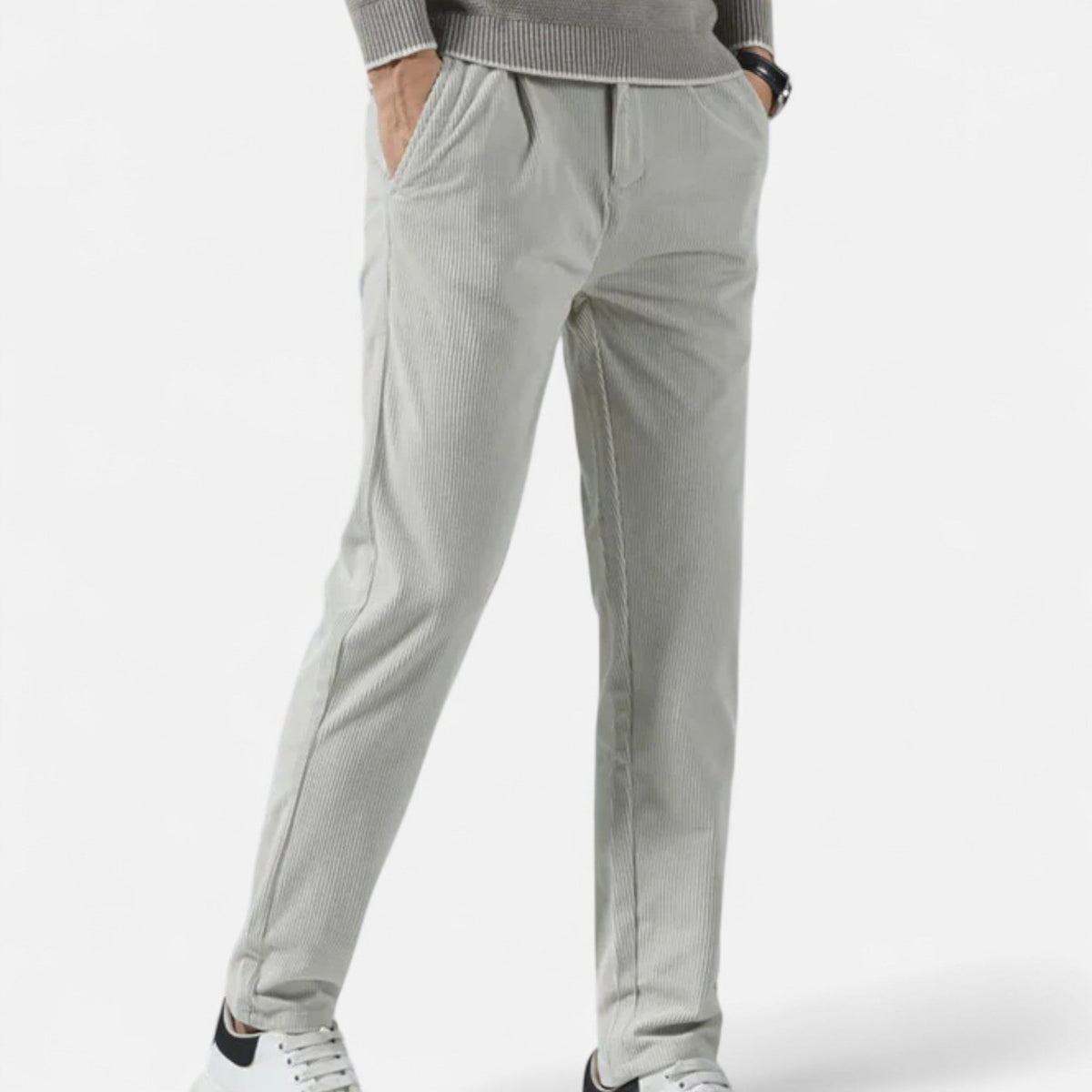 Men's corduroy trousers, classic fit, elegant comfort