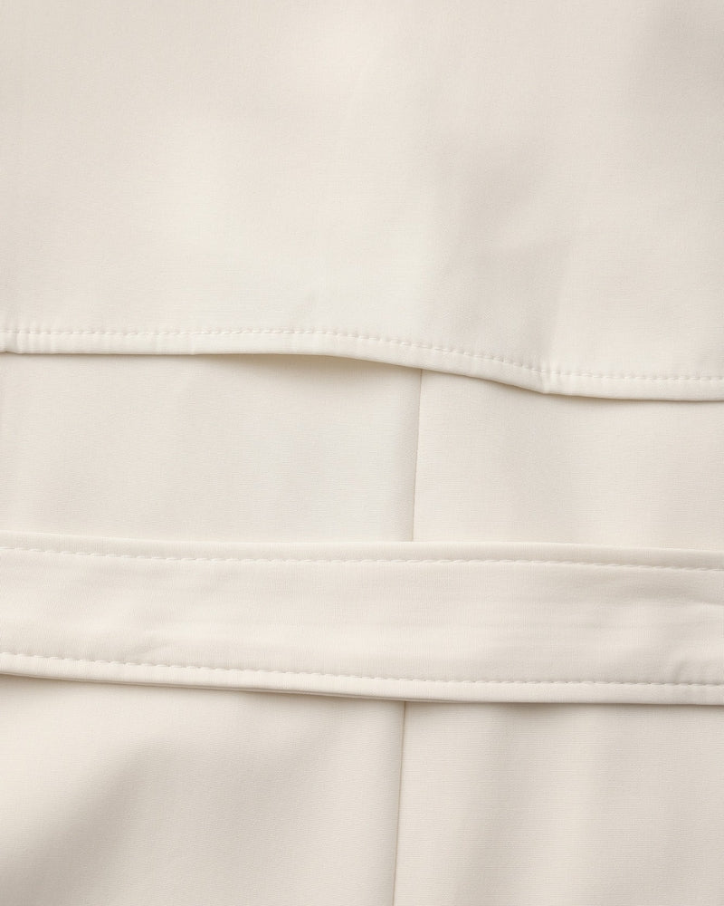 Trench-Coat Larges Revers Ceinture Amovible pour Femme