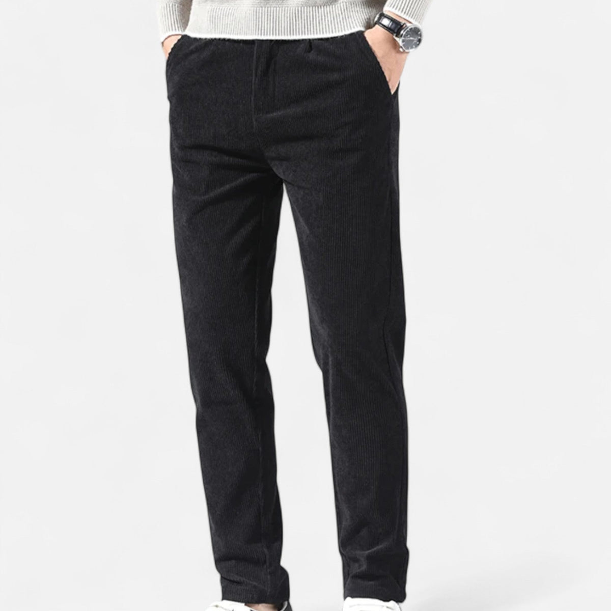 Men's corduroy trousers, classic fit, elegant comfort