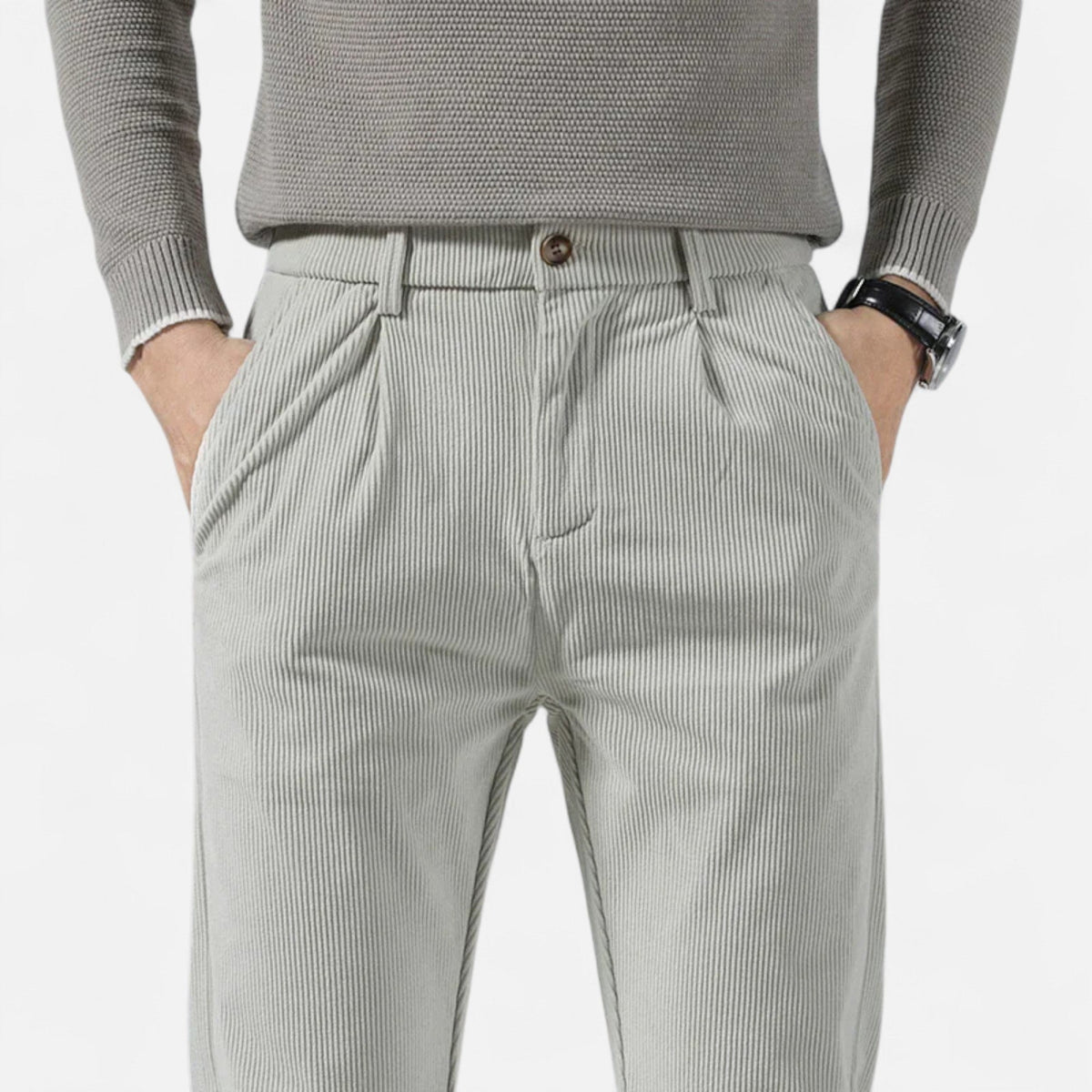 Men's corduroy trousers, classic fit, elegant comfort