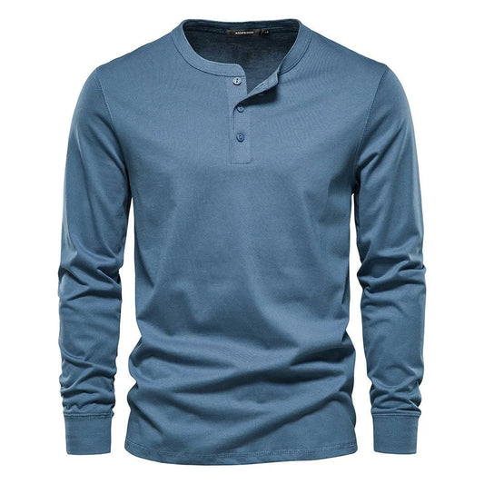 Men's long-sleeve button-up shirt, casual and comfortable