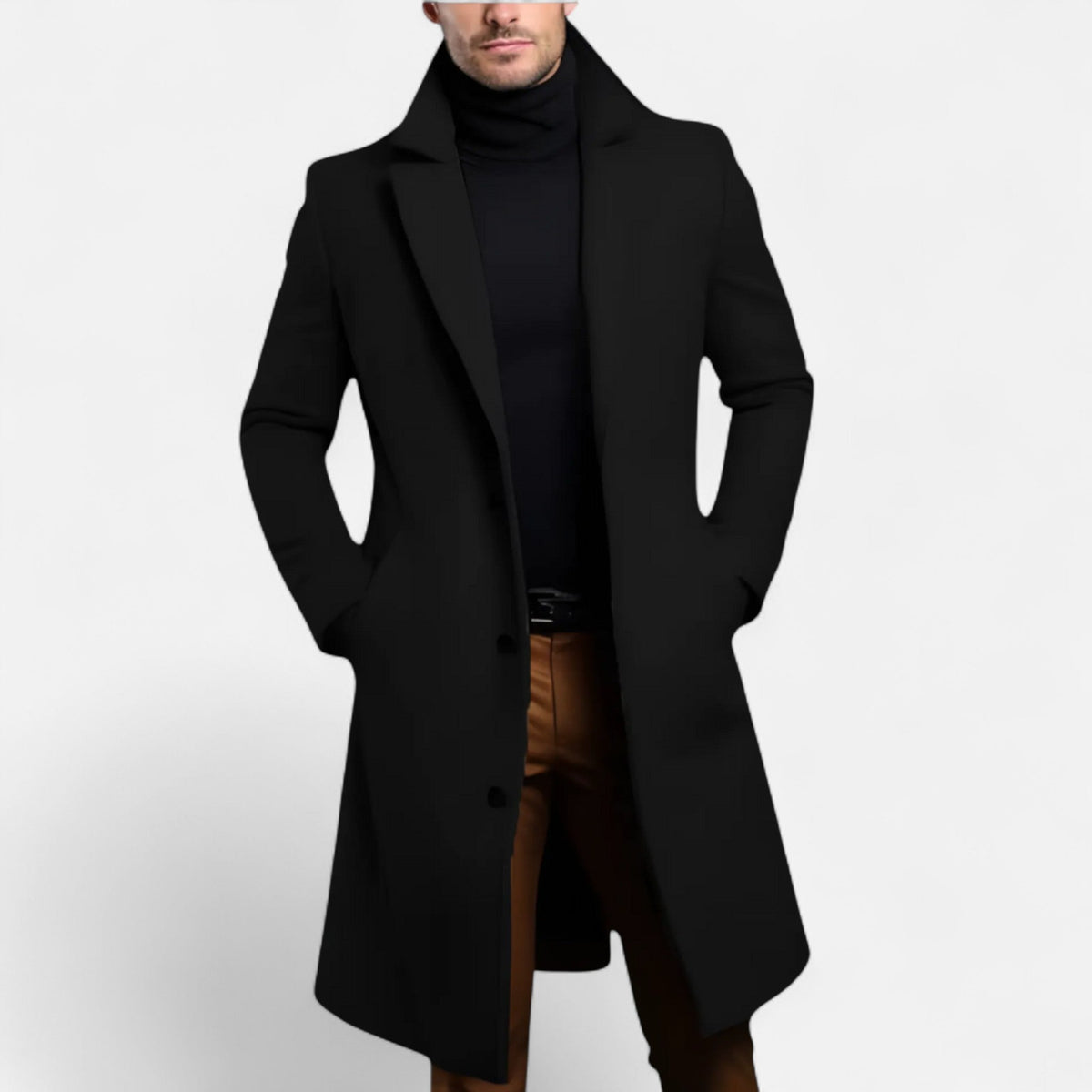 Manteau Classique Revers Structurés Doublure Intégrale pour Homme