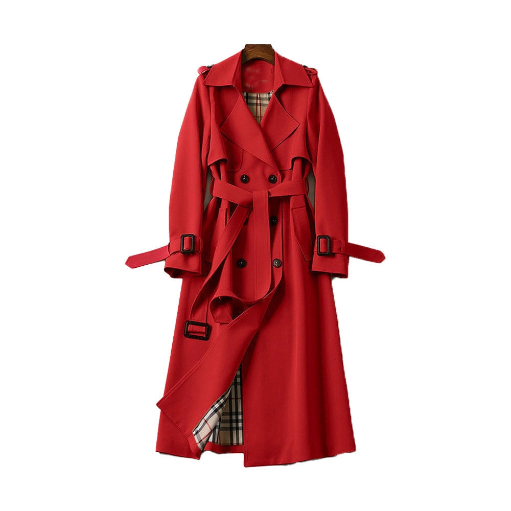 Trench-coat femme long double boutonnage coupe structurée
