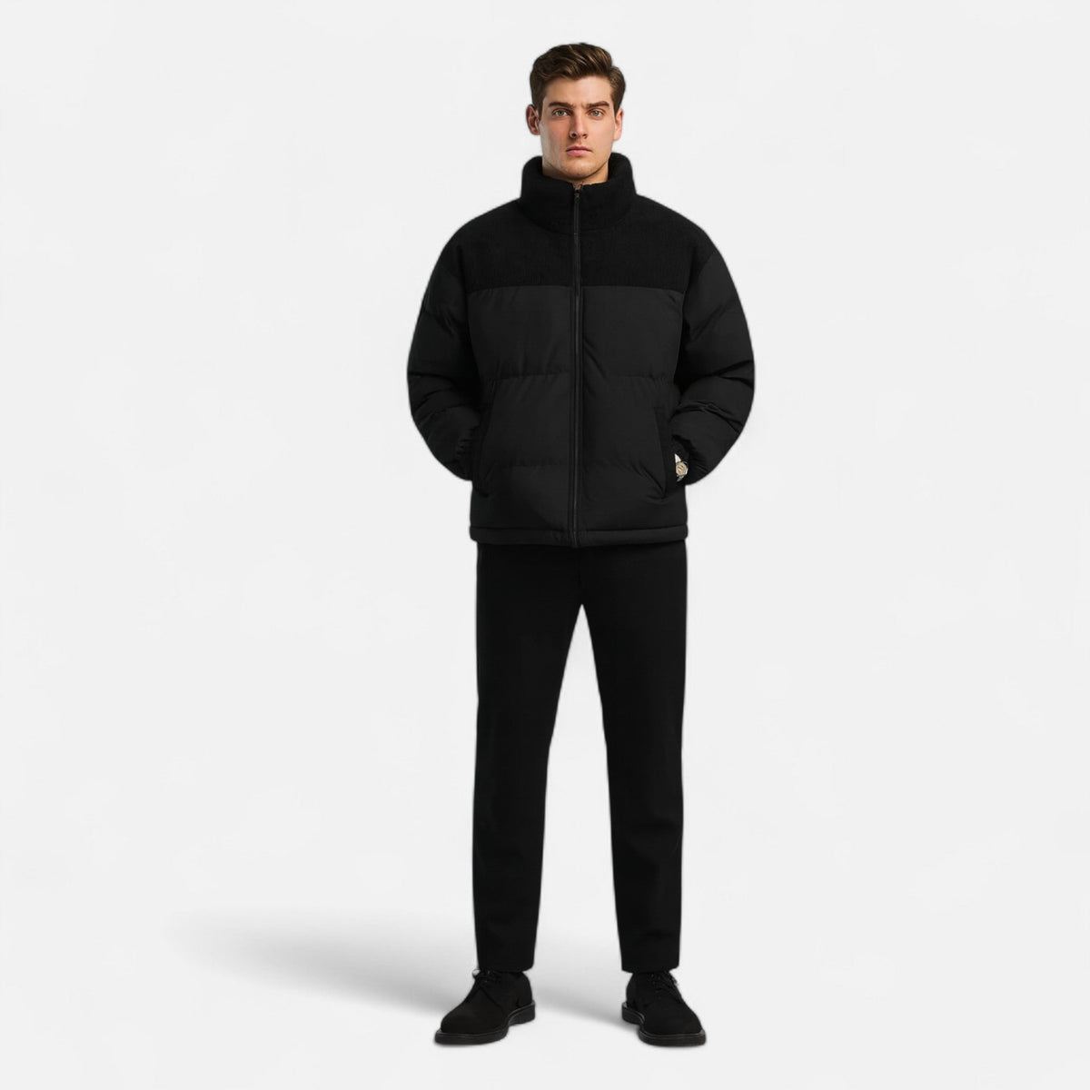 Plumífero acolchado de hombre con corte estructurado, elegante para el invierno