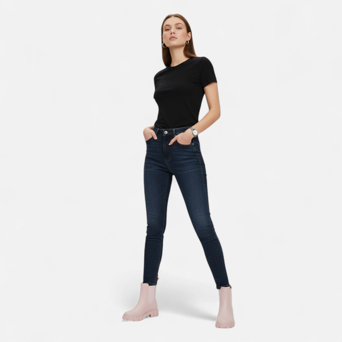 Botas de lluvia impermeables para mujer, elegancia clásica e intemporal