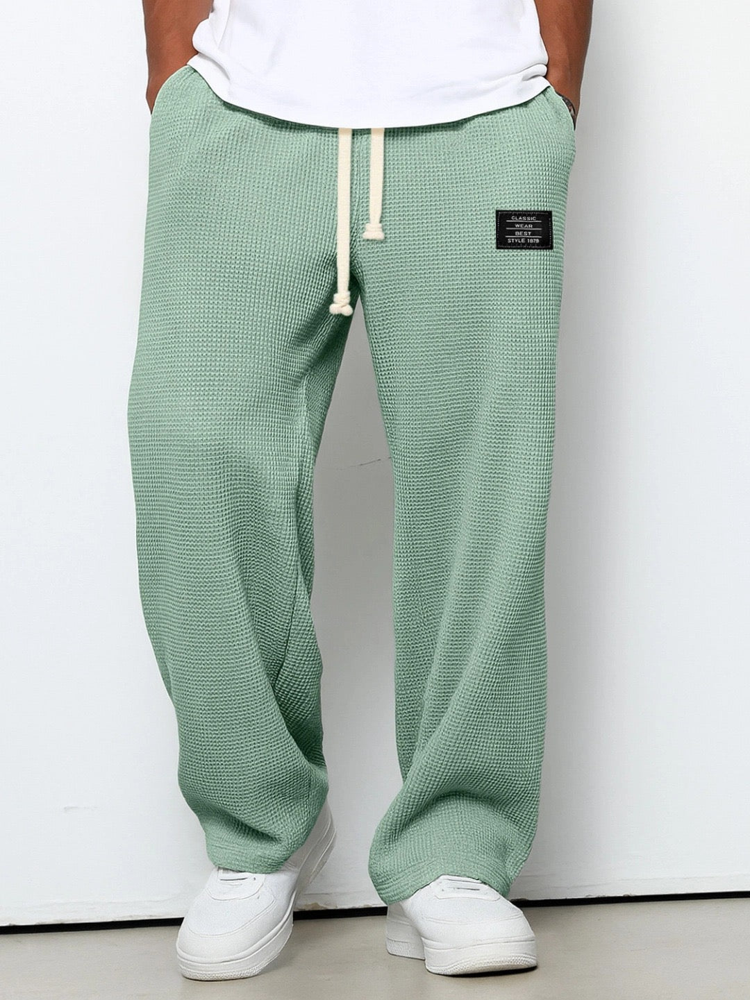 Pantalon homme quotidien coupe décontractée taille réglable léger