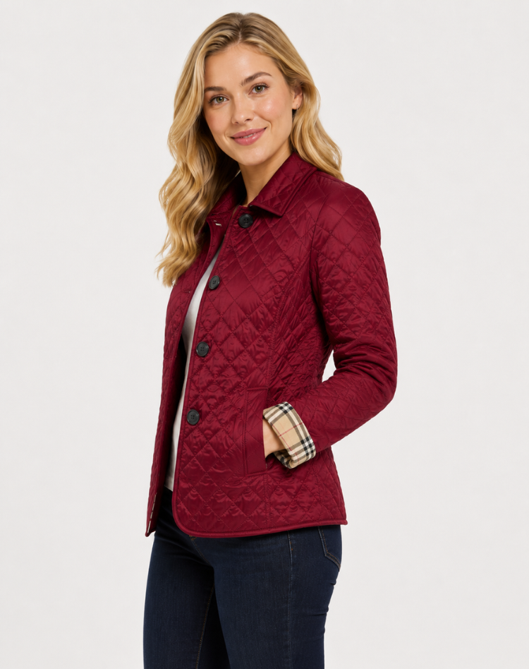 Veste matelassée femme transition col boutons élégante