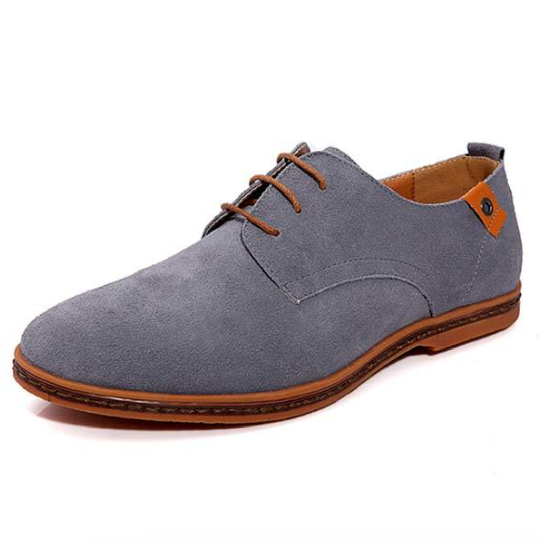 Men's suede derby shoes with laces and a textured finish, smart