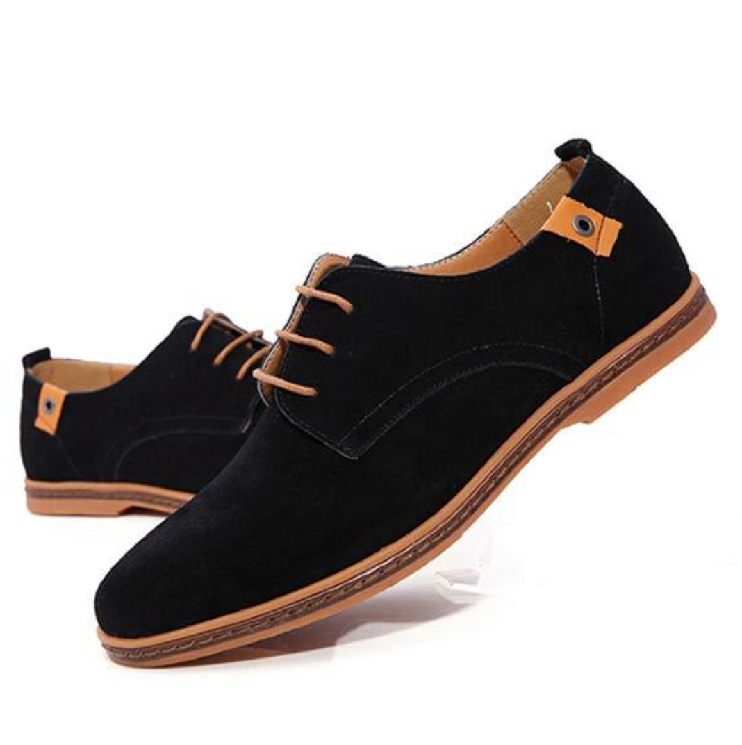 Men's suede derby shoes with laces and a textured finish, smart