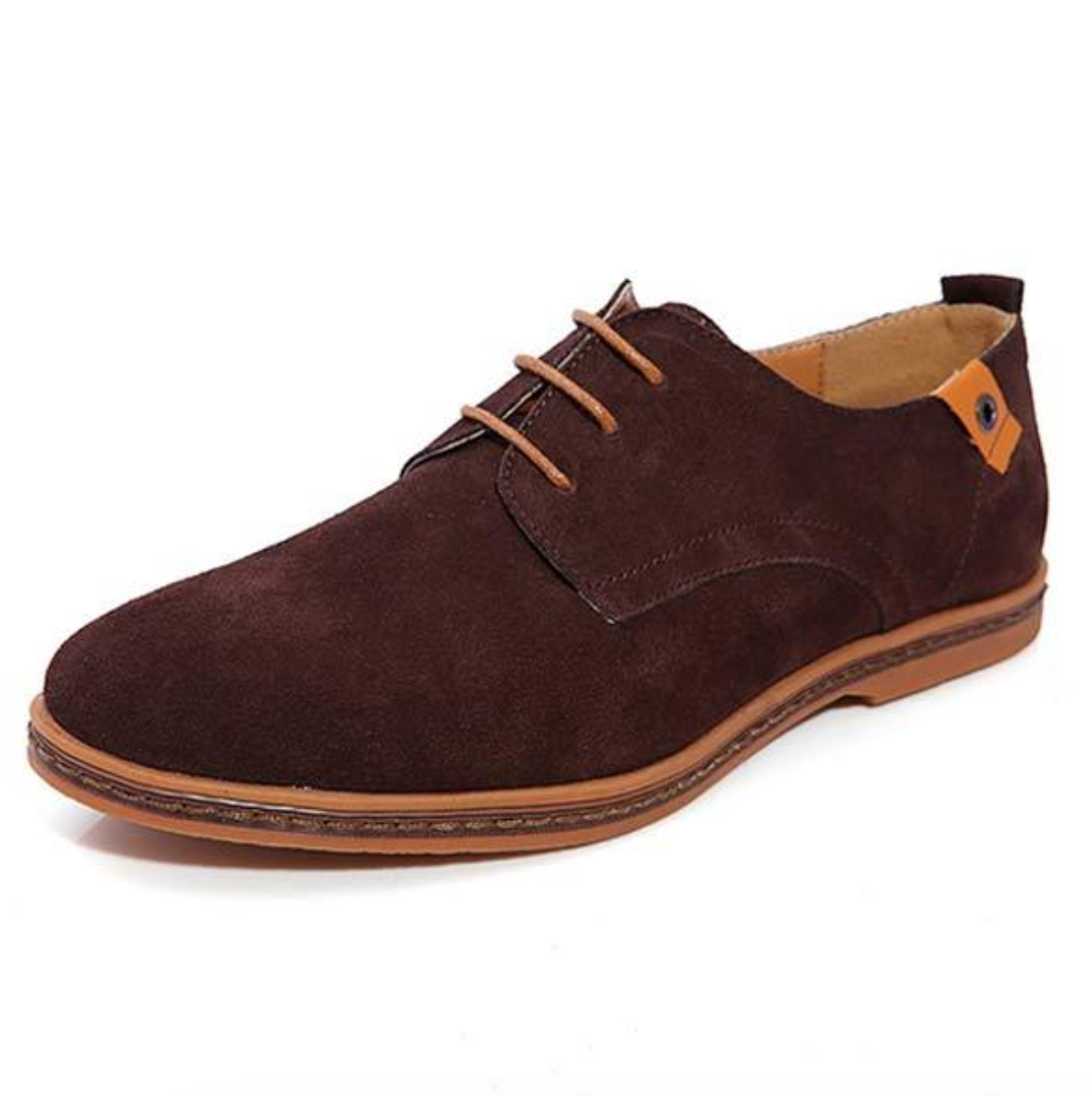 Men's suede derby shoes with laces and a textured finish, smart