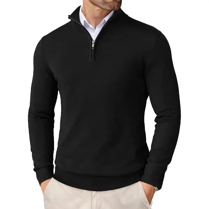 Jersey clásico con media cremallera para hombre, cómodo y elegante para toda ocasión