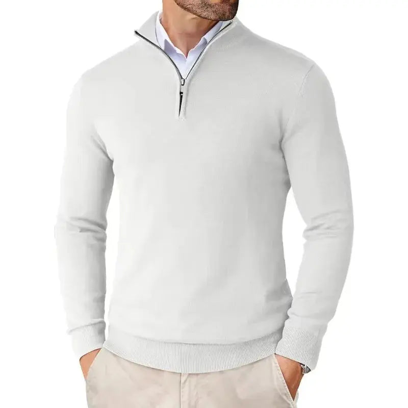 Jersey clásico con media cremallera para hombre, cómodo y elegante para toda ocasión
