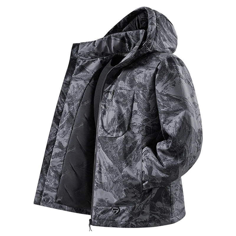 Veste imperméable homme capuche doublure graphène matelassage coton