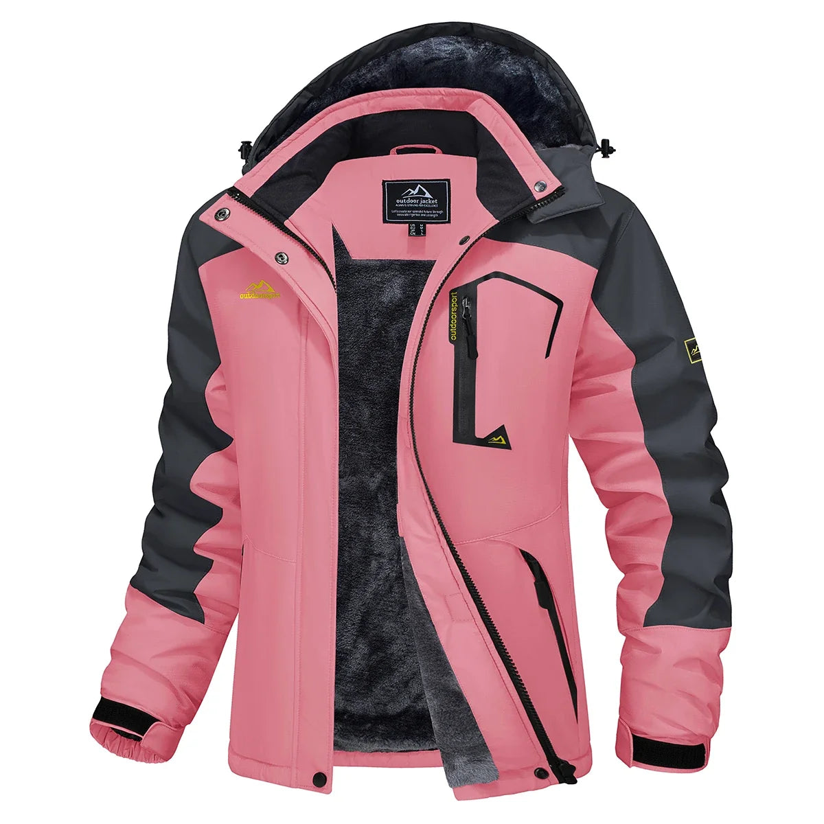 Parka femme imperméable doublure polaire capuche intégrée coupe-vent
