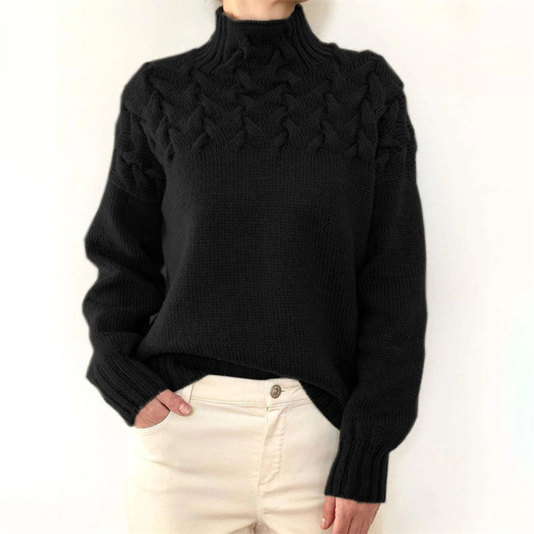 Maglione oversize da donna in cashmere, dolce maglia morbida e lussuosa, collo alto