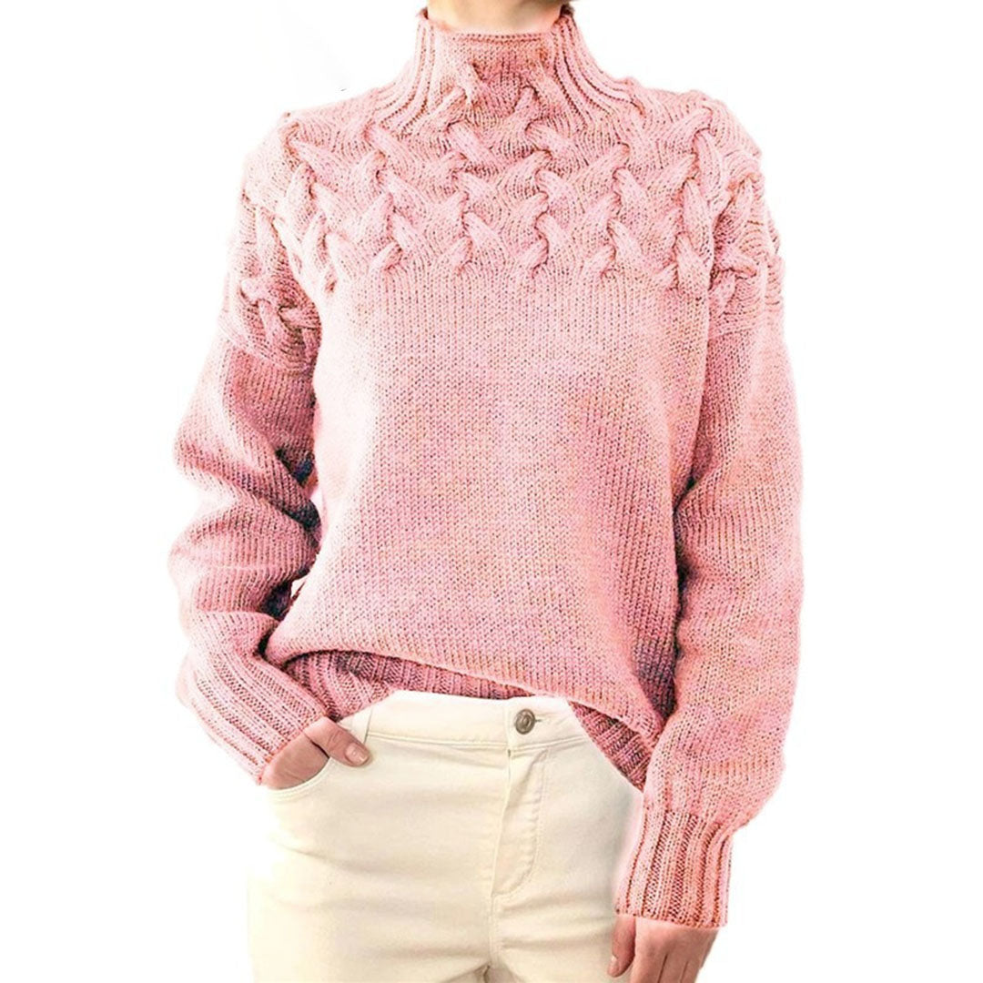 Maglione oversize da donna in cashmere, dolce maglia morbida e lussuosa, collo alto