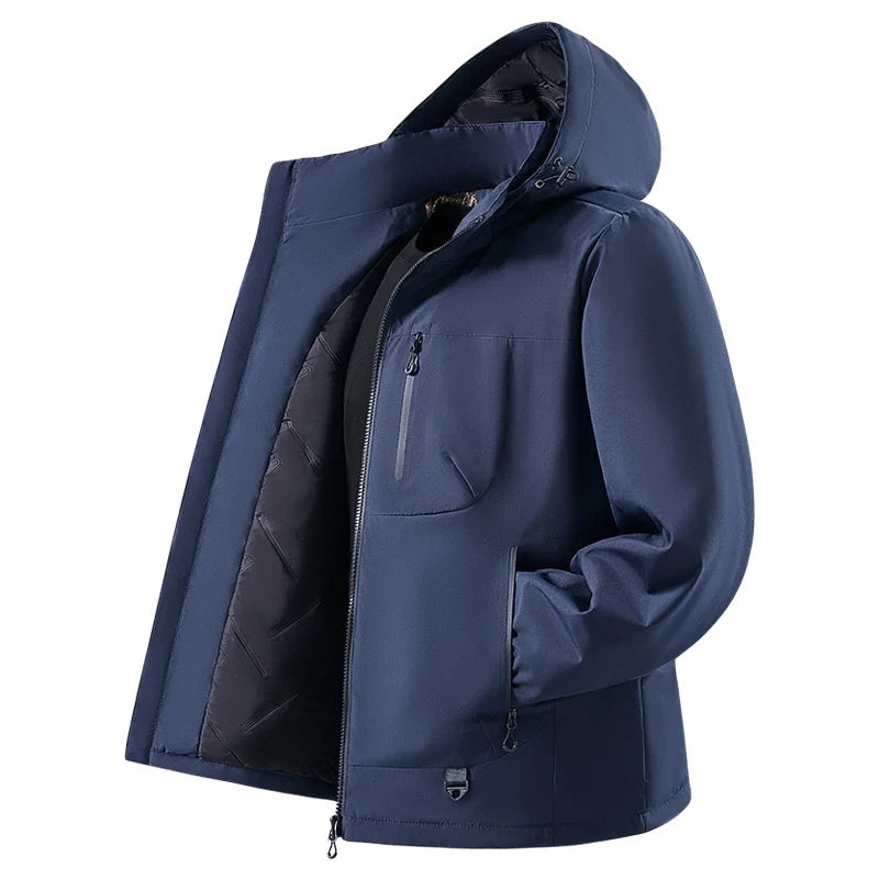 Veste imperméable homme capuche doublure graphène matelassage coton