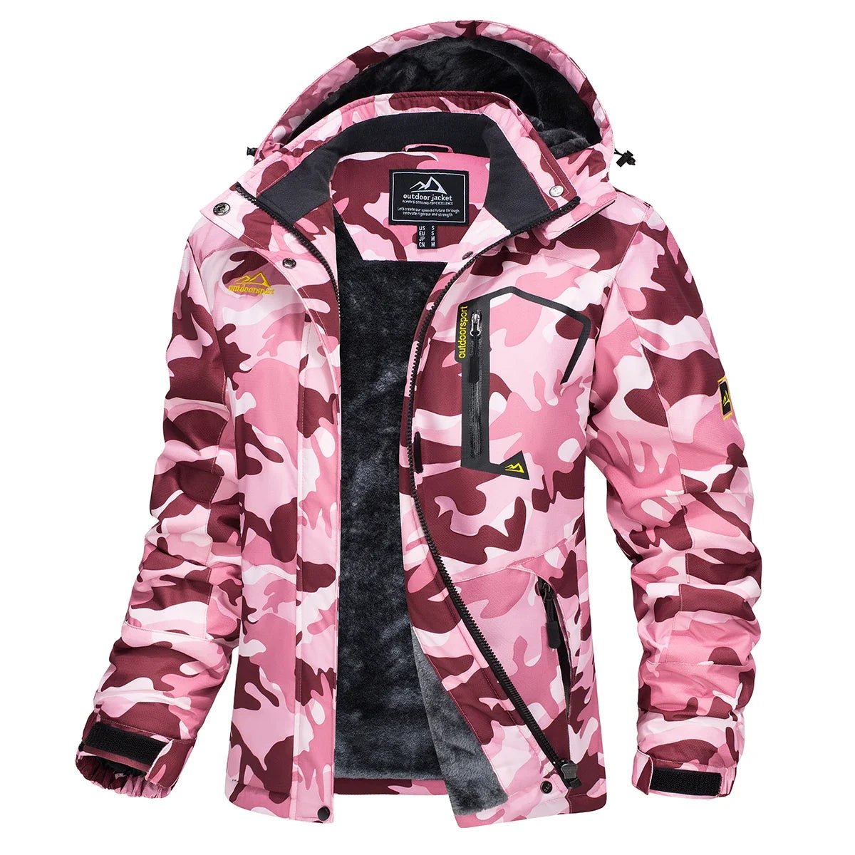 Parka femme imperméable doublure polaire capuche intégrée coupe-vent