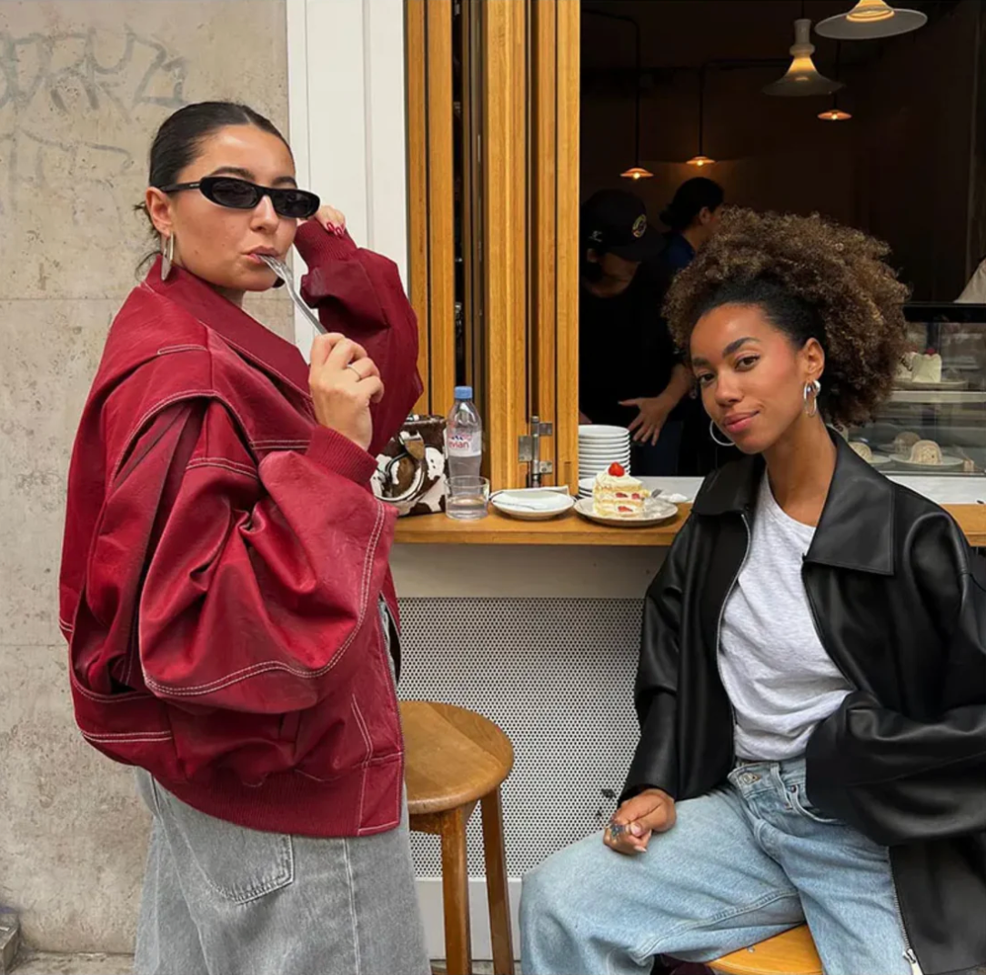 Dámská oversized bomber bunda v trendy ležérním stylu