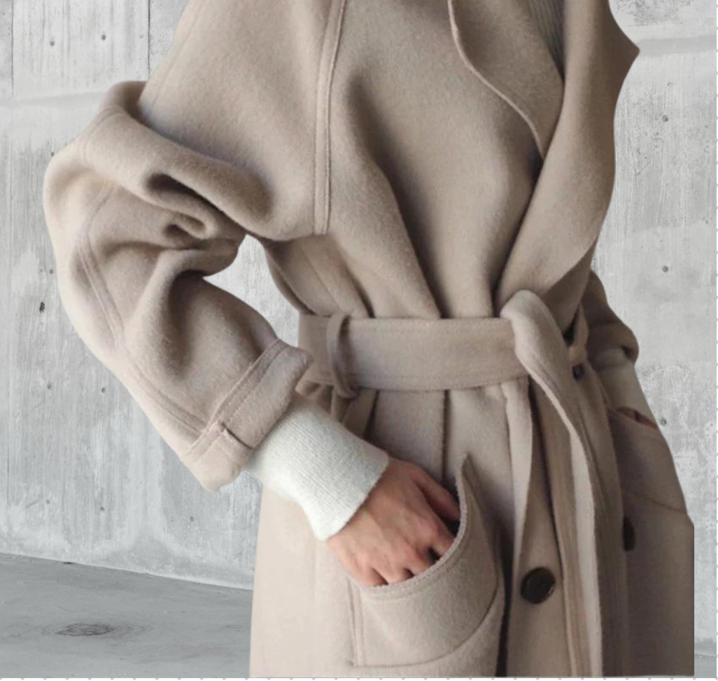Manteau long femme laine coupe classique chaleur premium