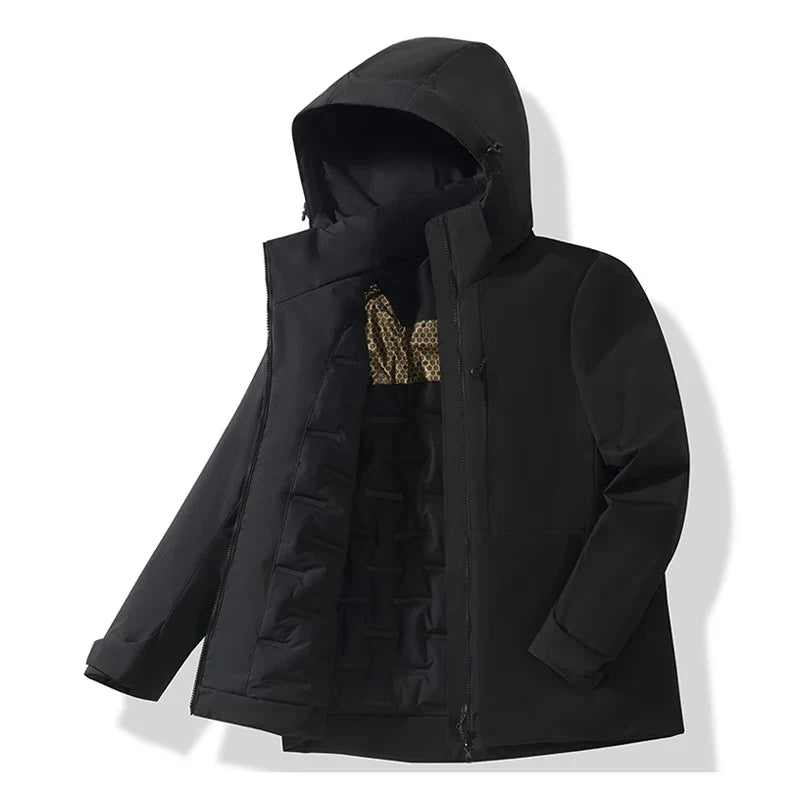 Chaqueta impermeable y cortavientos unisex, con capucha térmica y tratamiento antimanchas