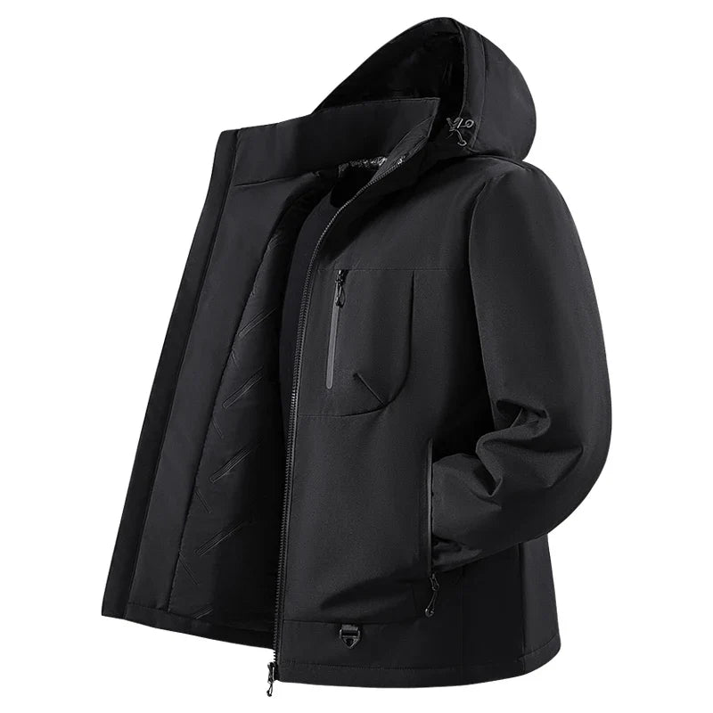 Veste imperméable homme capuche doublure graphène matelassage coton
