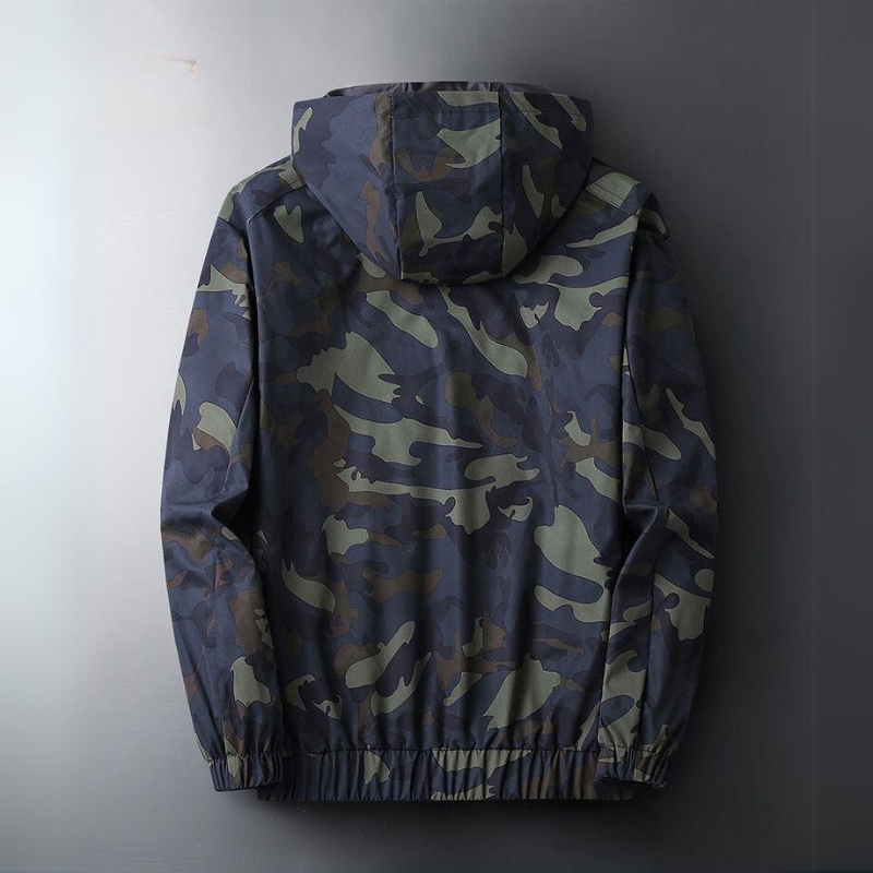 Odolná pánská maskáčová bunda ve vojenském outdoorovém stylu