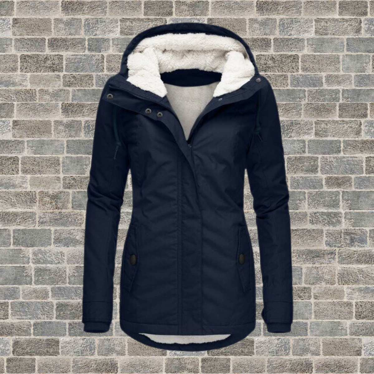 Manteau femme polyvalent capuche coupe enveloppante hiver