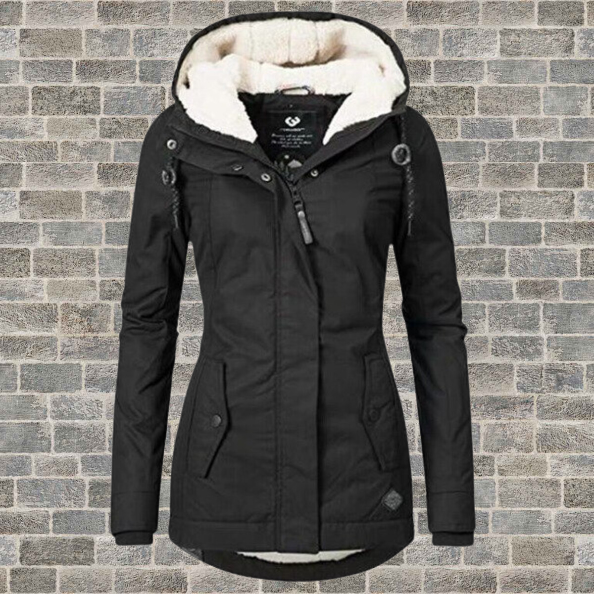 Manteau femme polyvalent capuche coupe enveloppante hiver