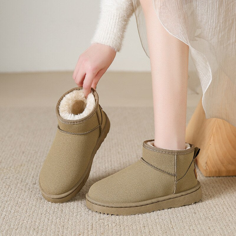 Botas de mujer con forro cálido, suela estable y fáciles de poner