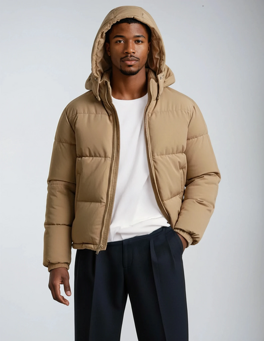 Veste matelassée homme capuche intégrée isolation hiver