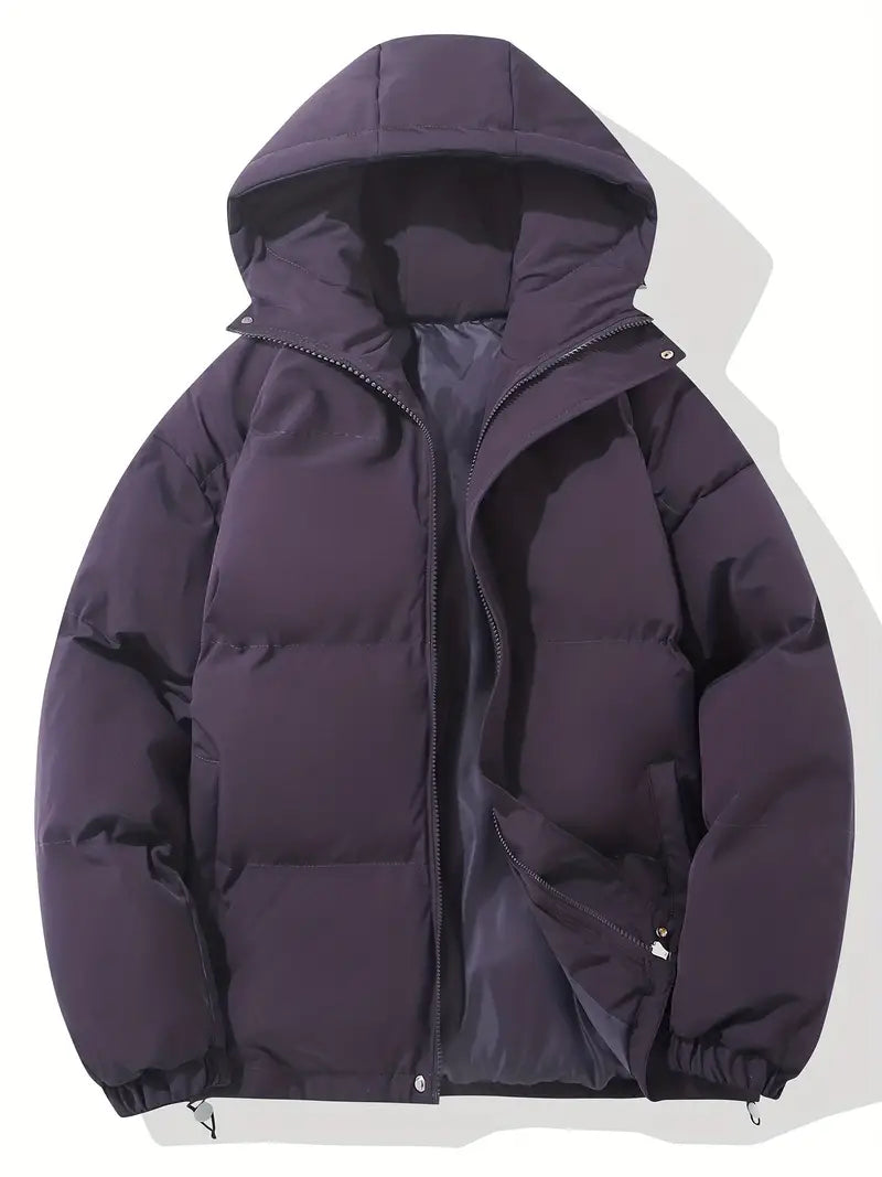 Chaqueta acolchada de invierno para hombre, con capucha integrada y aislamiento térmico