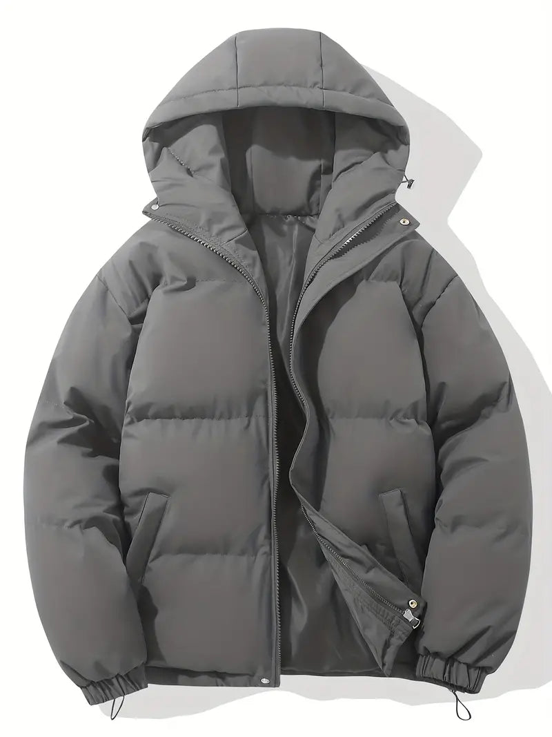 Chaqueta acolchada de invierno para hombre, con capucha integrada y aislamiento térmico