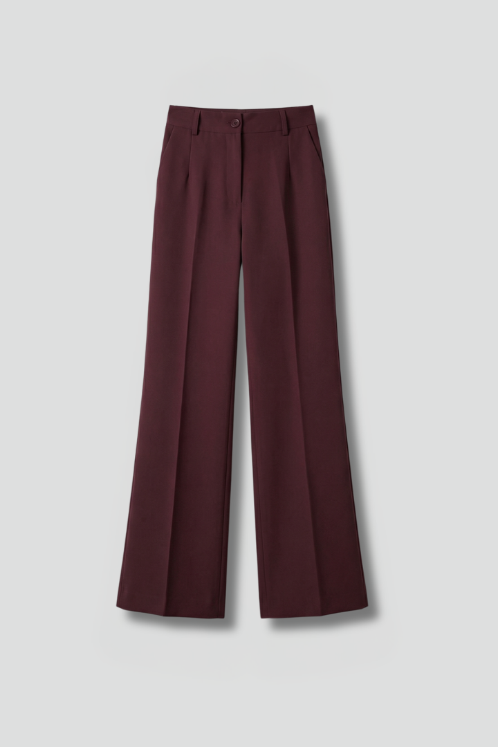 Pantaloni da donna a vita alta, gamba dritta, strutturati ed eleganti