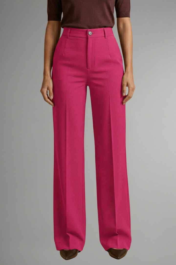 Pantaloni da donna a vita alta, gamba dritta, strutturati ed eleganti