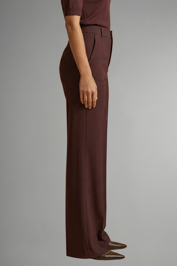 Pantaloni da donna a vita alta, gamba dritta, strutturati ed eleganti