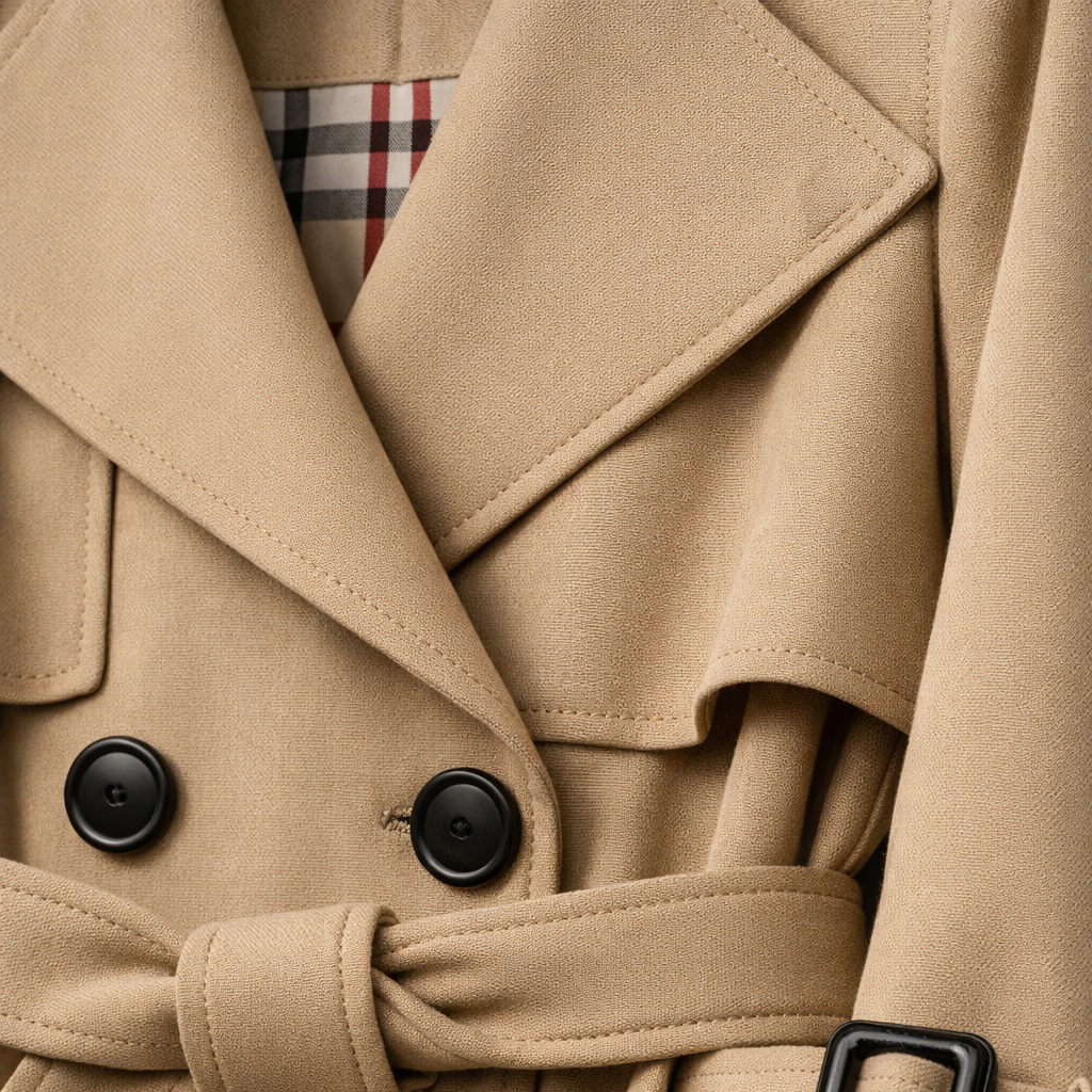 Trench-coat femme ville ceinture ajustable coupe tailleur poches
